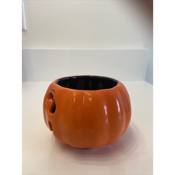 Harry Slatkin Pumpkin Bath & Body Works Jack O Lantern Candle Holder 2011 New - Picture 4 of 9